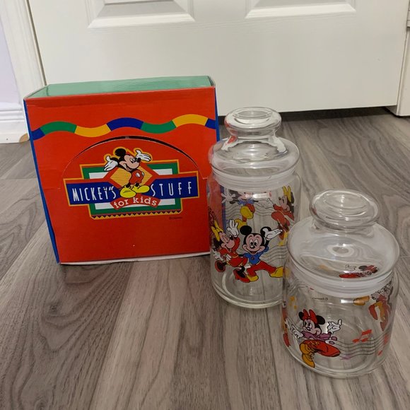 Vintage Disney Glass container | Mickey Mouse | Disney gift | glassware - Picture 1 of 5